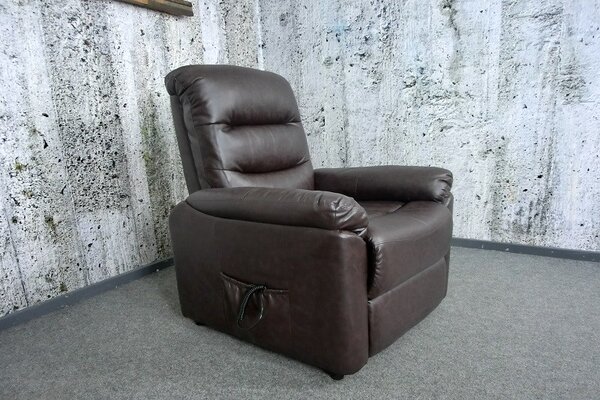 (3224) (1xM.) BRAUN elektrické TV relax polohovací křeslo hnědé