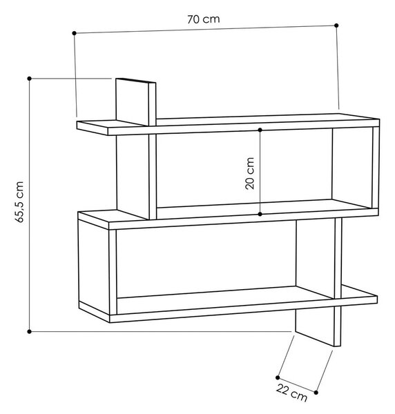 Patrová police v dekoru dubu v přírodní barvě 70 cm Paralel – Kalune Design