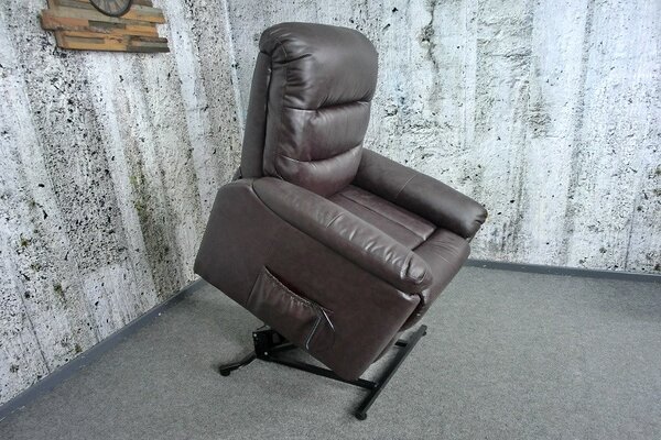 (3224) (1xM.) BRAUN elektrické TV relax polohovací křeslo hnědé