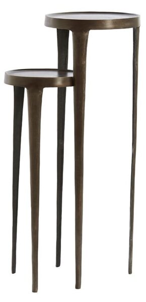 Kovové kulaté odkládací stolky v sadě 2 ks 35x35 cm Tobias – Light & Living