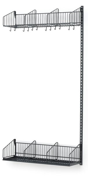 AJ Produkty Šatní stěna TRÅD, nástěnná, přídavná sekce, 900x2000 mm, tmavě šedá
