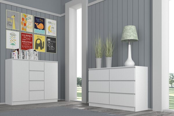 Komoda MAJA S6 120 cm bílá matná Příborník Highboard
