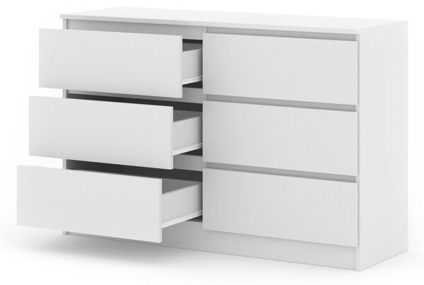 Komoda MAJA S6 120 cm bílá matná Příborník Highboard