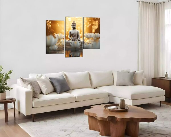 Obraz na zeď Budha a lotosy