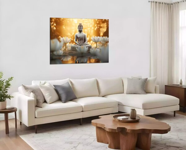 Obraz na zeď Budha a lotosy