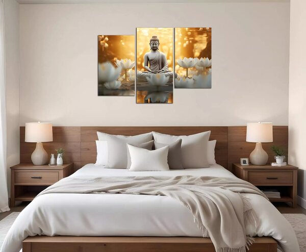 Obraz na zeď Budha a lotosy
