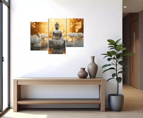 Obraz na zeď Budha a lotosy