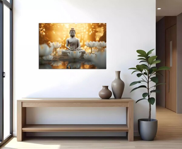 Obraz na zeď Budha a lotosy