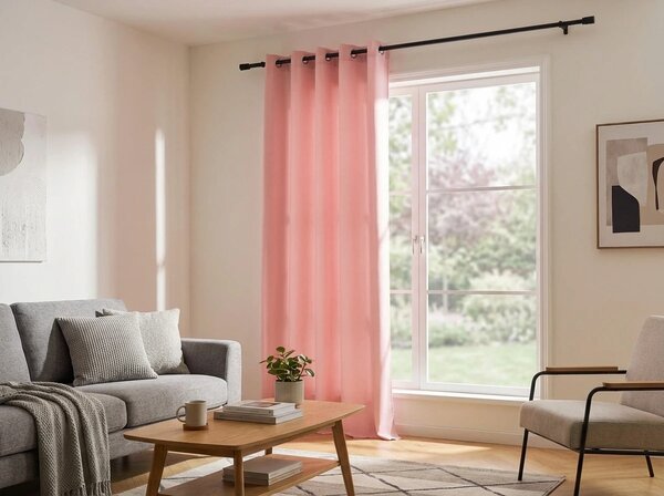 Závěs OXFORD LIGHT 140x250 cm, růžový Zavěšení: Řasící páska