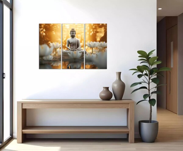 Obraz na zeď Budha a lotosy