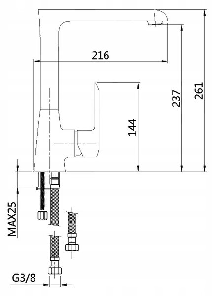 Invena Siros, stojánková dřezová baterie, černá matná, BZ-90-L04-A