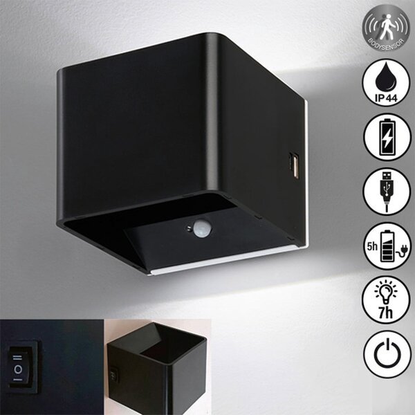 Černé LED nástěnné svítidlo Magnetics – Fischer & Honsel