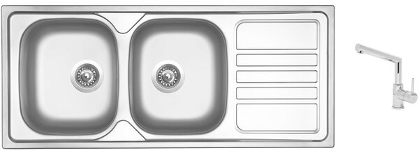Set Sinks OKIO 1160 DUO V matný + baterie Sinks MIX 350 P chrom