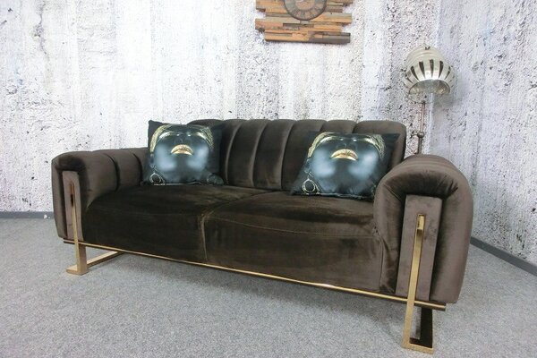 (3495) ELEGANZA elegantní rozkládací pohovka 3sed hnědá