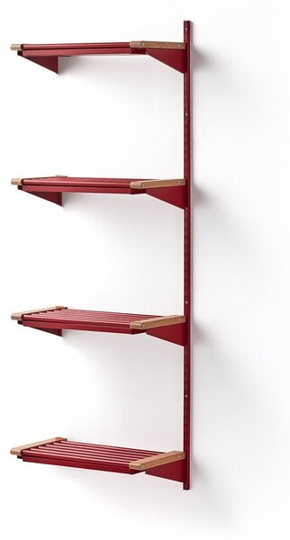 AJ Produkty Regál na boty JEPPE, přídavná sekce, 4 police, 1790x600x300 mm, dub/červená