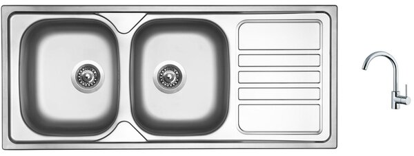 Set Sinks OKIO 1160 DUO V matný + baterie Sinks MIX 35 chrom