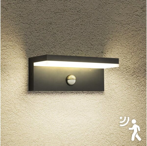 Brilagi-LED Venkovní nástěnné svítidlo se senzorem TESSI LED/10W/230V černá IP54