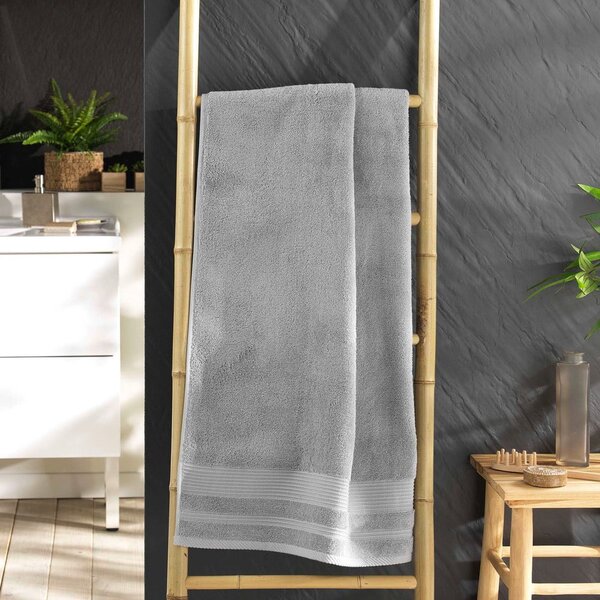 Světle šedá froté bavlněná osuška 70x130 cm Tendresse – douceur d'intérieur