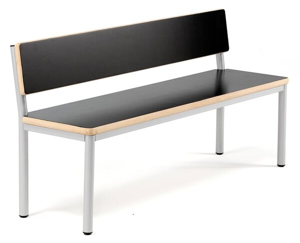 AJ Produkty Lavička BURÅS, 1510x420, černá, stříbrná