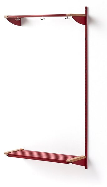 AJ Produkty Šatní stěna JEPPE, přídavná sekce, 1790x900x300 mm, dub/červená