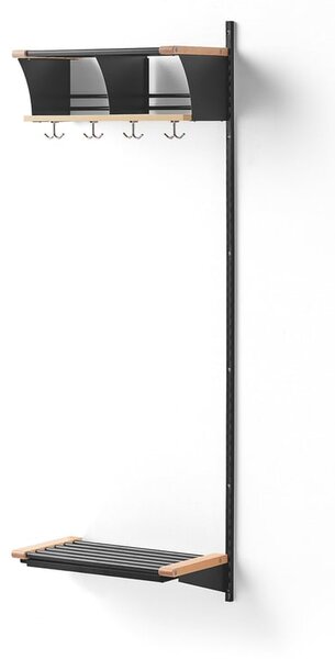 AJ Produkty Šatní stěna JEPPE, přídavná sekce, 2 přihrádky, 1790x600x300 mm, bříza/tmavě šedá