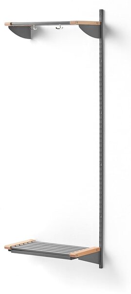 AJ Produkty Šatní stěna JEPPE, přídavná sekce, 1790x600x300 mm, bříza/stříbrná