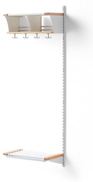 AJ Produkty Šatní stěna JEPPE, přídavná sekce, 2 přihrádky, 1790x600x300 mm, bříza/bílá