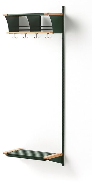 AJ Produkty Šatní stěna JEPPE, přídavná sekce, 2 přihrádky, 1790x600x300 mm, bříza/zelená