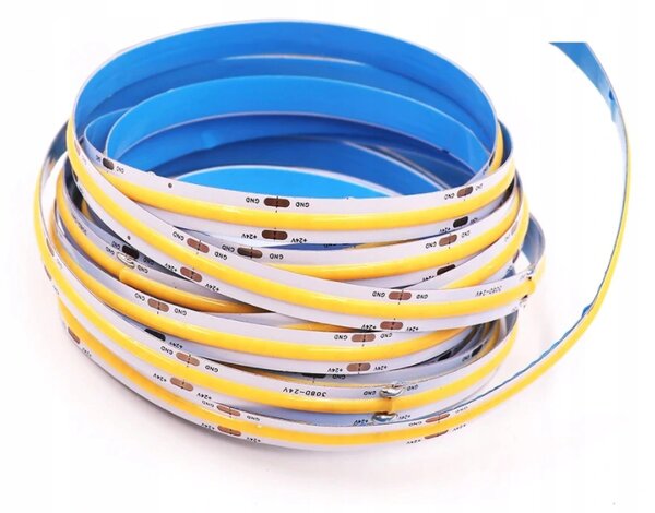BERGE LED pásek - COB - 60W - 12W/m - IP44 - 12V - 5m - studená bílá
