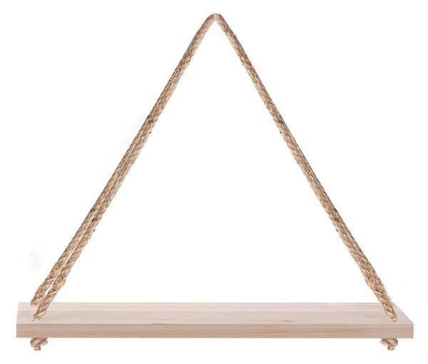 Tutumi, závěsná polička na laně 35x15 cm, hnědá, HOM-03206
