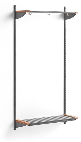 AJ Produkty Šatní stěna JEPPE, 1790x900x300 mm, dub/stříbrná
