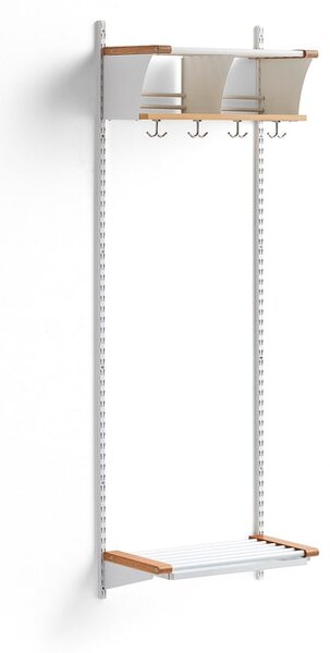 AJ Produkty Šatní stěna JEPPE, 2 přihrádky, 1790x600x300 mm, dub/bílá