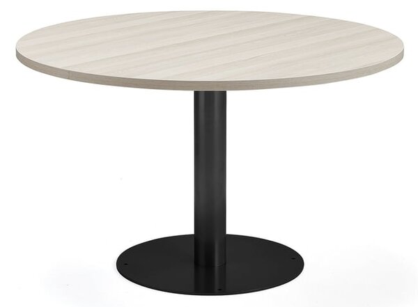 AJ Produkty Stůl GATHER, Ø 900x720 mm, HPL laminát, antracitově šedá, jasan
