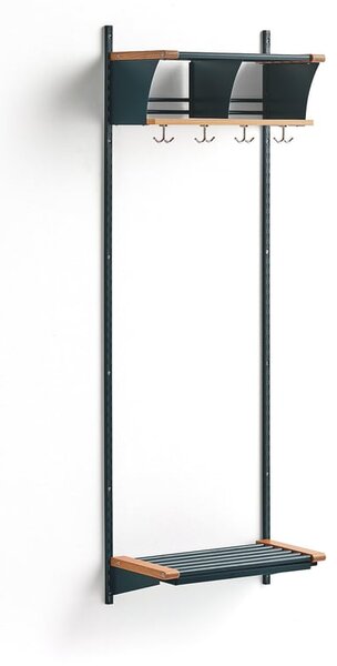 AJ Produkty Šatní stěna JEPPE, 2 přihrádky, 1790x600x300 mm, dub/modrá