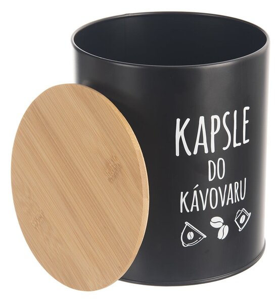 Černá dóza na kávové kapsle – Orion