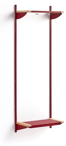 AJ Produkty Šatní stěna JEPPE, 1790x600x300 mm, bříza/červená