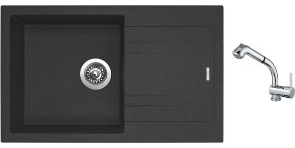 Set Sinks LINEA 780 N Granblack + baterie Sinks MIX 3 S Chrom