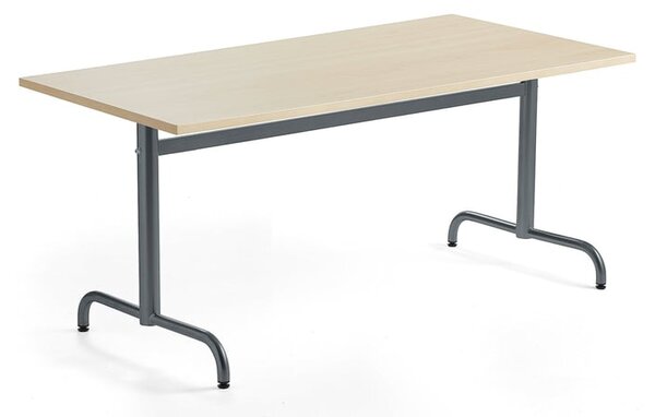 AJ Produkty Stůl PLURAL, 1600x800x720 mm, akustická HPL deska, bříza, antracitově šedá