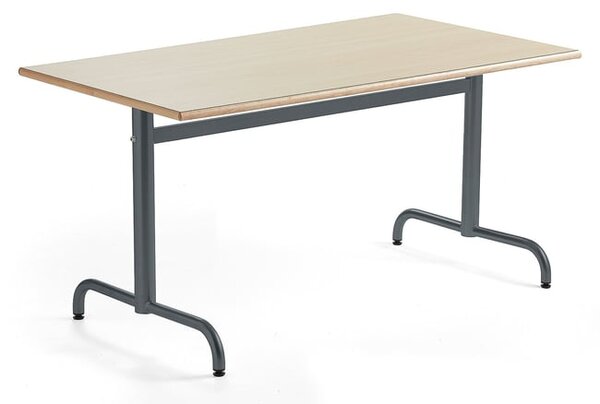 AJ Produkty Stůl PLURAL, 1400x800x720 mm, akustická HPL deska, bříza, antracitově šedá