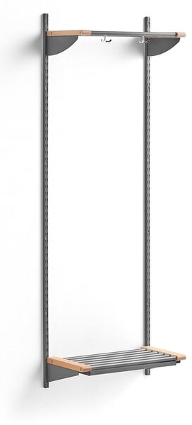 AJ Produkty Šatní stěna JEPPE, 1790x600x300 mm, bříza/stříbrná