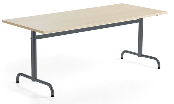 AJ Produkty Stůl PLURAL, 1800x800x720 mm, akustická HPL deska, bříza, antracitově šedá