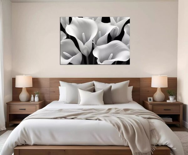 Moderní obraz Černobílé květiny