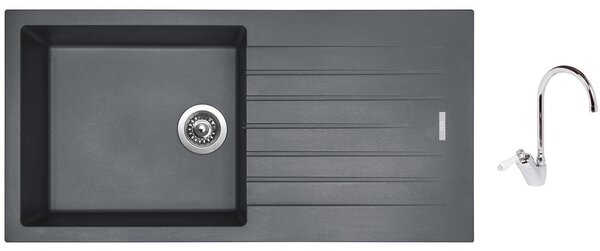Granitový dřez Sinks PERFECTO 1000 Titanium + Dřezová baterie Sinks RETRO 54 lesklá