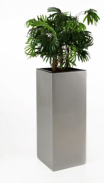 EKV Květináč sklolaminát Berni (80cm) stříbrný lesklý
