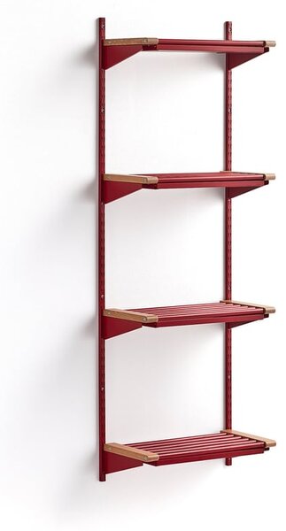 AJ Produkty Regál na boty JEPPE, 4 police, 1790x600x300 mm, dub/červená