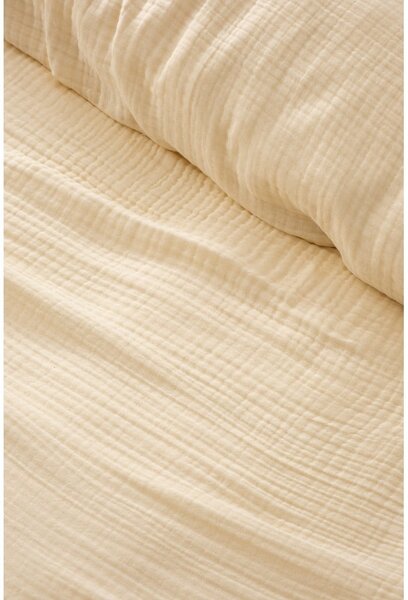Krémový mušelínový přehoz 220x250 cm Muslin – Mijolnir