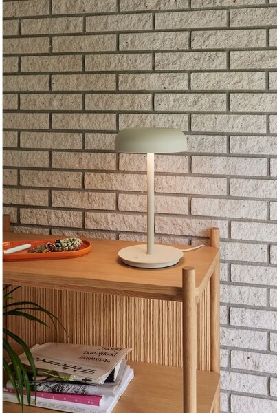 Krémová LED stmívatelná stolní lampa (výška 37 cm) Velo – Hübsch