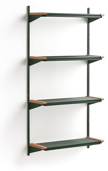 AJ Produkty Regál na boty JEPPE, 4 police, 1790x900x300 mm, dub/zelená