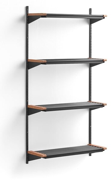 AJ Produkty Regál na boty JEPPE, 4 police, 1790x900x300 mm, dub/tmavě šedá