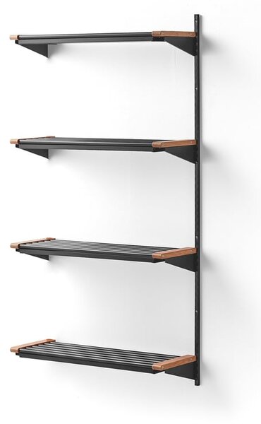 AJ Produkty Regál na boty JEPPE, přídavná sekce, 4 police, 1790x900x300 mm, dub/tmavě šedá